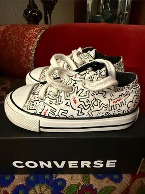 Converse Infant White/Black Low-Top Sneakers